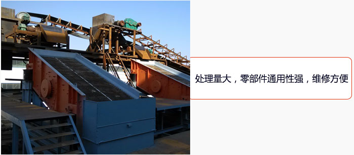 圓振動篩處理量大，零部件通用性強，維修方便。